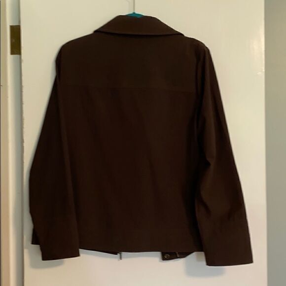 Chico’s rich dark brown zip jacket/ pockets - Picture 3 of 9